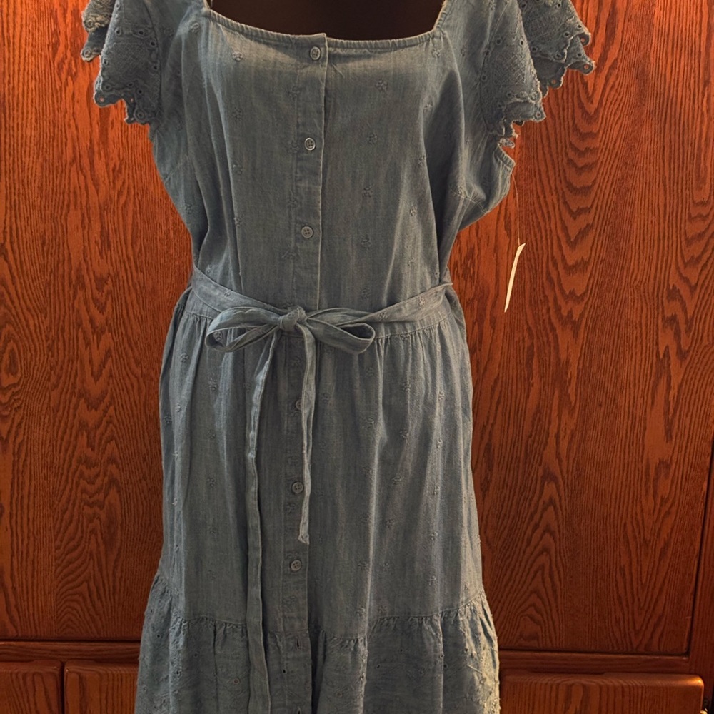 Women's Blue Button-Down Dress